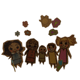 Creepy Colorful Weirdcore Friends Cardboard Cutout