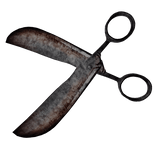 Creepy Horror Rusty Shears/ Scissors on head