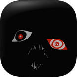 Creepy scary black mask