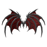 Crimson Bat Wings - Gray & Red