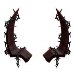 Crimson Red Chained Emo Horns