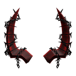 Crimson Red Chained Emo Horns