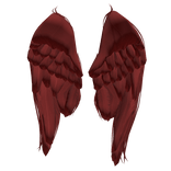 Crimson Red Fallen Angel Resting Wings