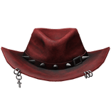 Crimson Red Goth Grunge Hat w/ Cross 