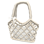 Crochet Tote Bag w/ Mini Pouch in Beige (3.0)