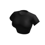 Crop Top Black Basic Tight Baby Baddie Tee Shirt