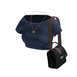 Crop Top w Bag Gucci GG - Light Blue