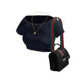 Crop Top w Bag Gucci GG - Medium Blue