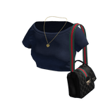 Crop Top w Bag Gucci GG - Navy