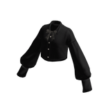 Cropped Bow-Neck Blouse (Black)