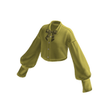 Cropped Bow-Neck Blouse (Mustard)