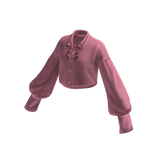Cropped Bow-Neck Blouse (Pink)