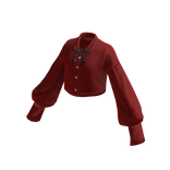 Cropped Bow-Neck Blouse (Red)