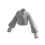Cropped Bow-Neck Blouse (White)