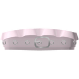 cropped leather belt ruffled top in pink