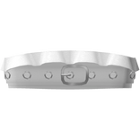 cropped leather belt ruffled top in white