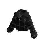 Cropped Puffer Jacket w/ Fur Collar (Black)