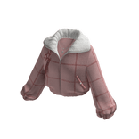 Cropped Puffer Jacket w/ Fur Collar (Pink)