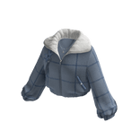 Cropped Quilted Puffer Jacket (Blue)