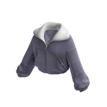 Cropped Quilted Puffer Jacket (Purple)