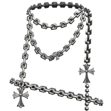 Cross long body chains Chrome Silver