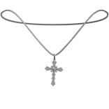 Cross Pendant Necklace Diamonds Chain Jewelry Y2K