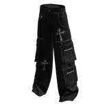 Cross Y2K Cargo Pants Black & Metal