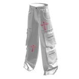Cross Y2K Cargo Pants White & Pink