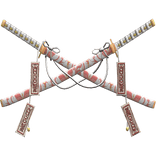 Crossed Omamori Sakura Samurai Katana Set Salmon