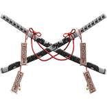 Crossed Omamori Samurai Katana Set White x Black