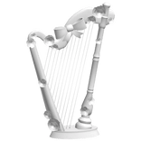 Cupid's big harp with roses - white