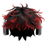 Curly Cool Boy Hair w/ Headphones(Red&Black)