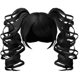 Curly Gyaru Pigtails In Black