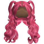 Curly Half Up Half Down Pigtails (Hot Pink)