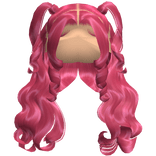 Curly Half Up Half Down Pigtails (Hot Pink)