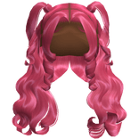 Curly Half Up Half Down Pigtails (Hot Pink)