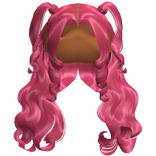 Curly Half Up Half Down Pigtails (Hot Pink)
