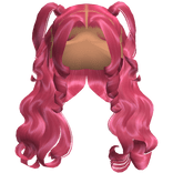 Curly Half Up Half Down Pigtails (Hot Pink)