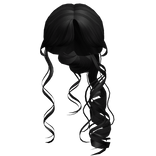 Curly Messy Low Bun in Black 