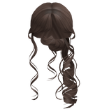 Curly Messy Low Bun in Brown