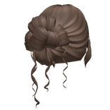 Curly Pulled Back Loose Updo Bun (Light Brown)