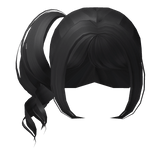 ꒰ ♡ ꒱ Curly Side Ponytail (Black)