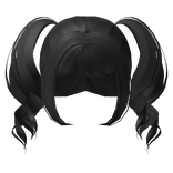 ꒰ ♡ ꒱ Curly Twin Ponytails (Black)