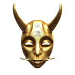 🎭 Cursed Japanese Oni Woman Mask in Gold