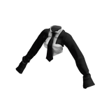 Cut-Out Shirt & Tie Top_office_black