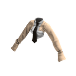 Cut-Out Shirt & Tie Top_office_grey blue