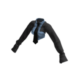 Cut-Out Shirt & Tie Top_office_grey blue