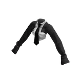 Cut-Out Shirt & Tie Top_office_grey plaid