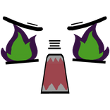 Cute Angry Fire Eyes Face 3D (Green/Violet/Poison)