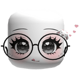 Cute Anime Face W Lovely Rabbit Black Glasses